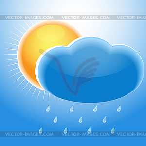 Cloud sun and rain - vector clipart