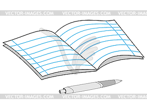 Notebook and pen - vector clip art