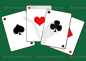 Four aces - vector clipart