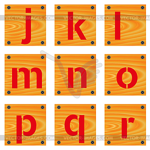 Letters on wood planks  - vector image