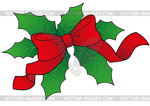 Leaves and berries of the holly - vector clipart