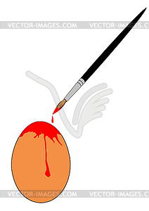 Egg and brush - vector clipart / vector image
