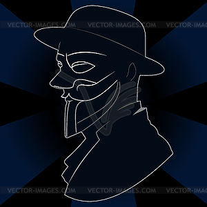 Unknown man in mask - stock vector clipart