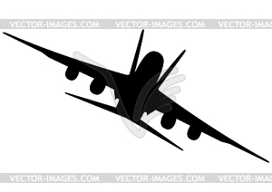 Silhouette of military aircraft - vector clip art