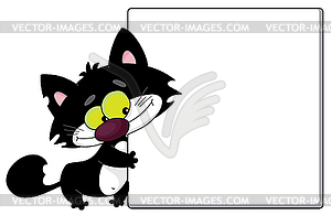 Black cat and blank - vector clipart / vector image