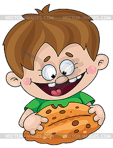 Boy with pie - royalty-free vector image