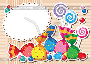 Candy sticker background - vector clipart