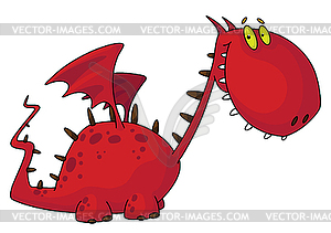 Cartoon red dragon - vector image