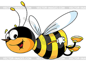 Cheerful bee - vector clip art