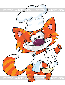 Cat cook - vector image