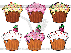 Collection funny cake - stock vector clipart