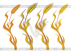 Collection wheat - vector image