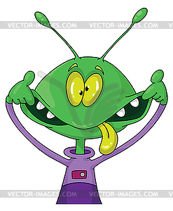 Crazy alien - vector image