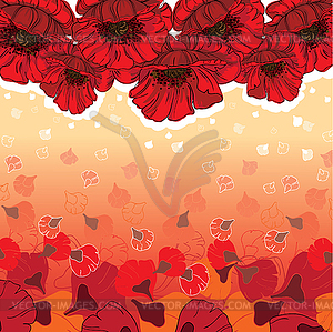 Cute poppies card - vector clipart