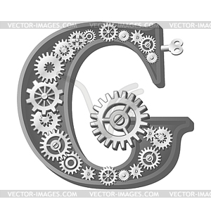 Mechanical alphabet - vector image