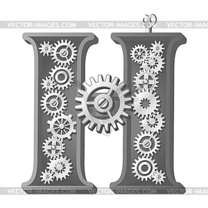 Mechanical alphabet - vector clipart