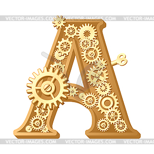 Mechanical alphabet - vector image