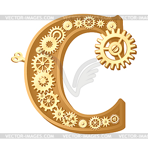 Mechanical alphabet - vector clip art