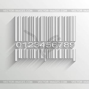 Barcode image on red background - - vector clip art