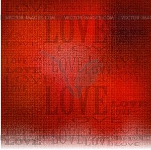 Red valentines day background with hearts - royalty-free vector image