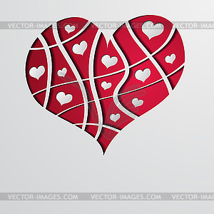 Abstract background with red strip heart - - vector clipart