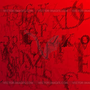 Abstract alphabet on red background sketch - - vector EPS clipart