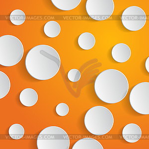 White circles on orange background - - vector clipart