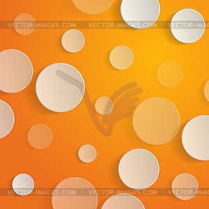 White circles on orange background - - vector image