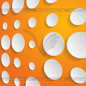 White circles on orange background - - vector clip art