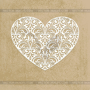 Paper cut heart - vector image