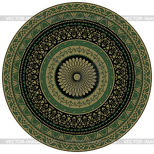 Ornamental round floral pattern, indian style - vector image