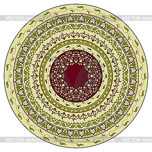 Circle floral pattern, indian style - vector clip art