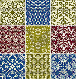 Seamless Floral Patterns - vector clip art