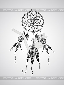 Dream Catcher - white & black vector clipart
