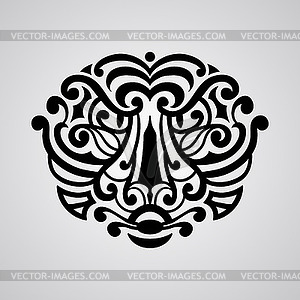 Tiger face tattoo sketch - vector clip art