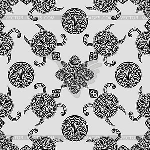 Seamless pattern with polynesian symbols - vector image