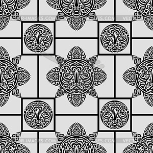 Seamless pattern with polynesian symbols - vector clipart