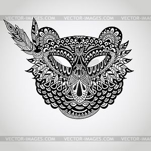 American indian mask of Bear - vector clip art