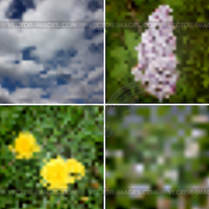 4 Blurred Summer Backgrounds - vector clip art