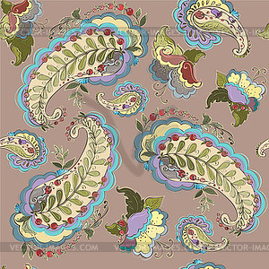 Seamless background of paisley ornament, fashionabl - vector image