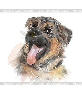 Portrait of german shepherd puppy - vector clipart