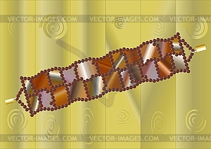 Beaded bracelet with stones  - vector image