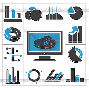 Diagrams icons - royalty-free vector clipart