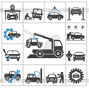 Auto repair icons - vector image