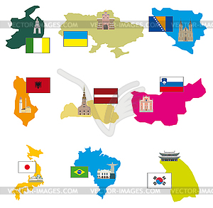 Flags and countries - vector clip art