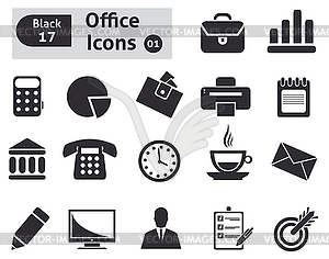 Office icons - vector image