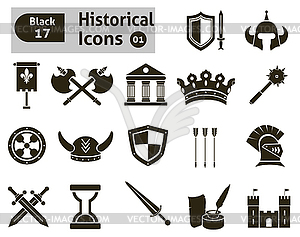 Histoical icons - vector clipart