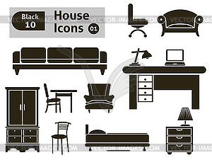 House icons - vector image