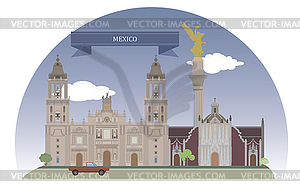 Mexico City, Mexico - vector clip art