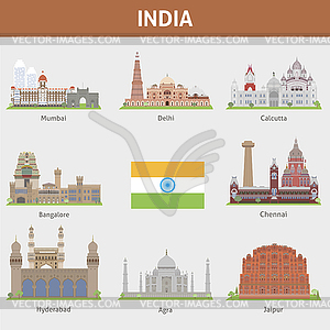 Cities of India - vector clipart